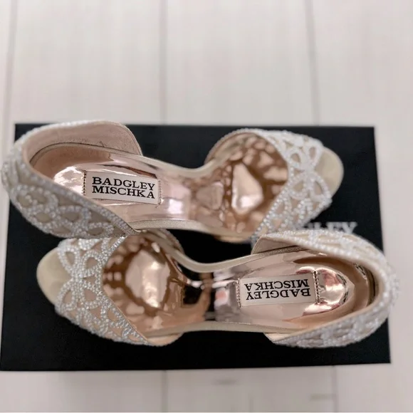 Badgley Mischka Harris Peep Toe d'Orsay Pumps, Size 7 - Picture 5 of 13